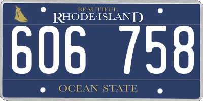 RI license plate 606758