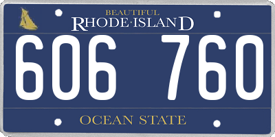 RI license plate 606760