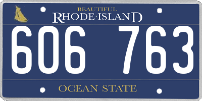 RI license plate 606763