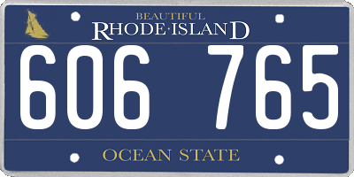 RI license plate 606765