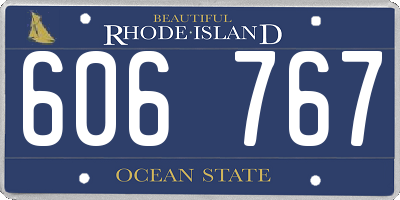 RI license plate 606767