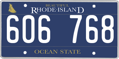 RI license plate 606768