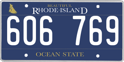 RI license plate 606769
