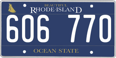 RI license plate 606770