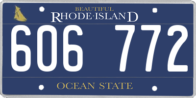 RI license plate 606772