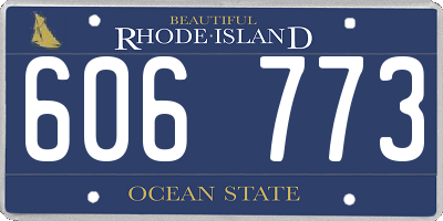 RI license plate 606773
