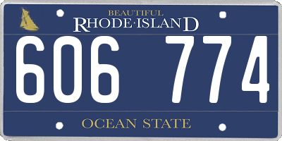 RI license plate 606774