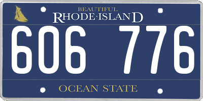RI license plate 606776
