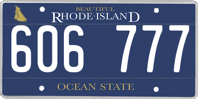 RI license plate 606777