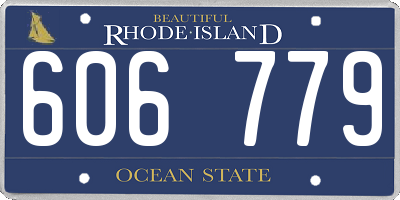 RI license plate 606779