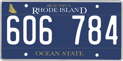 RI license plate 606784