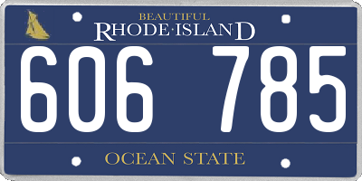 RI license plate 606785