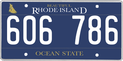 RI license plate 606786