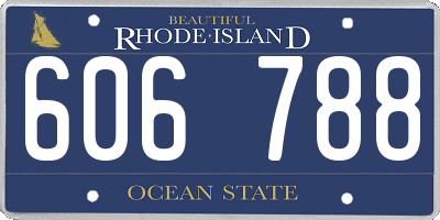 RI license plate 606788