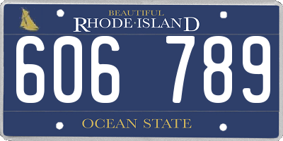RI license plate 606789