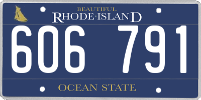 RI license plate 606791