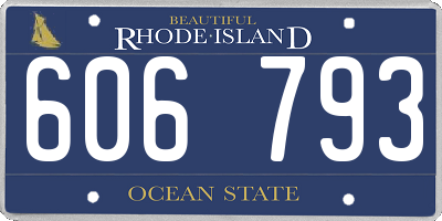 RI license plate 606793