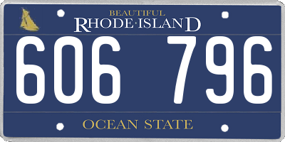 RI license plate 606796