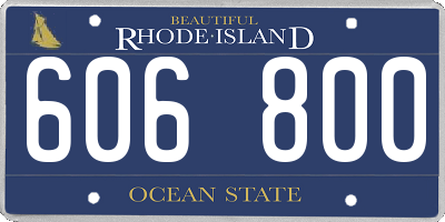 RI license plate 606800