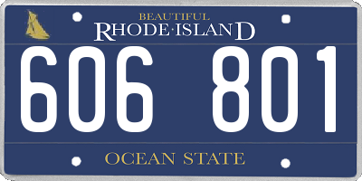 RI license plate 606801