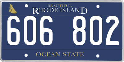 RI license plate 606802