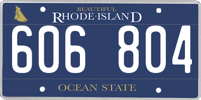 RI license plate 606804