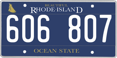 RI license plate 606807