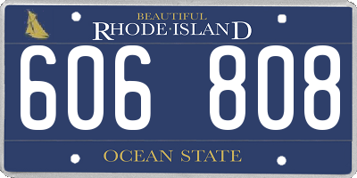 RI license plate 606808