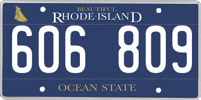 RI license plate 606809