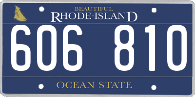 RI license plate 606810