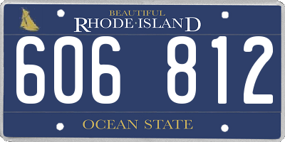 RI license plate 606812