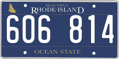 RI license plate 606814