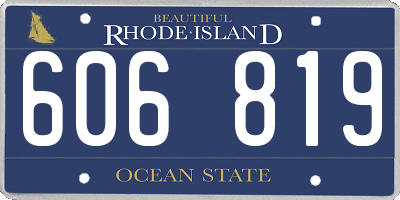 RI license plate 606819
