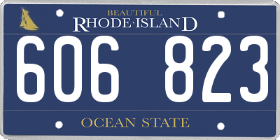 RI license plate 606823