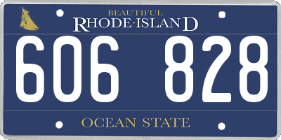 RI license plate 606828