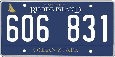 RI license plate 606831