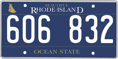 RI license plate 606832