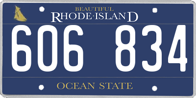 RI license plate 606834