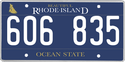 RI license plate 606835