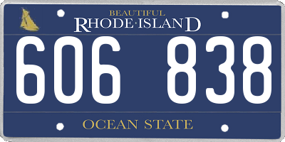 RI license plate 606838