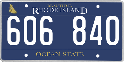 RI license plate 606840