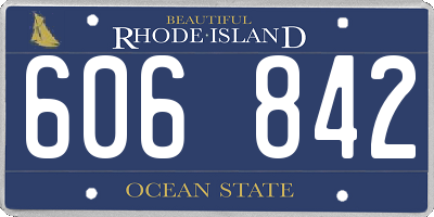 RI license plate 606842