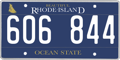 RI license plate 606844