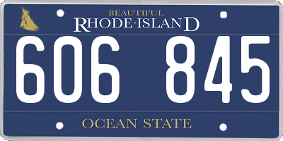 RI license plate 606845