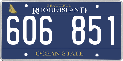 RI license plate 606851