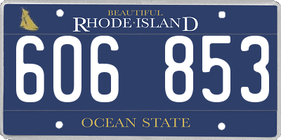 RI license plate 606853