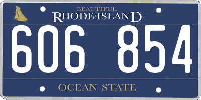 RI license plate 606854
