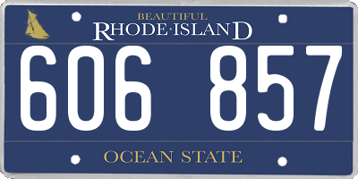 RI license plate 606857