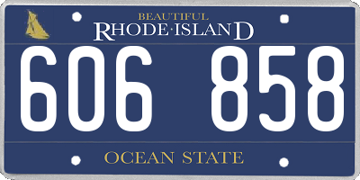 RI license plate 606858
