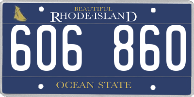 RI license plate 606860
